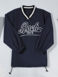 Letter Print Contrast Color Loose Sweatshirt YWXS-XS-LR07234