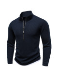 Men's Zipper Stank Collar Long Sleeve Top FLZH-ZT317