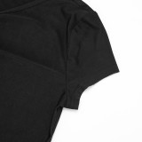 Slash Shoulder Solid Color Top Seven-Tenths Pants Suit MXBF-J25ST489