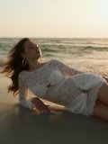 Lace Hollow Out Long Sleeve Mini Dress GAXB-W530DS