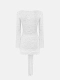 Lace Hollow Out Long Sleeve Mini Dress GAXB-W530DS