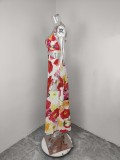 Plus Size Print Sling Backless Maxi Dress GHHE-29241