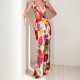 Plus Size Print Sling Backless Maxi Dress GHHE-29241