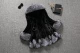 Plus Size White Rabbit Fur Hooded Coat HHMY-XF-腰带豹纹超长