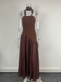 Plus Size Solid Color Split Tube Top Maxi Dress GHHE-29653