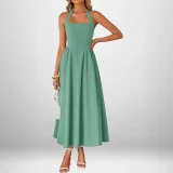 Plus Size Solid Color Halterneck Maxi Dress GHHE-29325