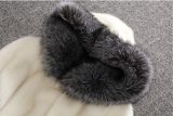 Plus Size White Rabbit Fur Hooded Coat HHMY-XF-腰带豹纹超长