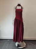 Plus Size Solid Color Split Tube Top Maxi Dress GHHE-29653