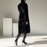 Faux Mink Fur Stand Collar Coat HHMY-2024