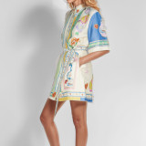 Plus Size Short Sleeve Color Block Mini Dress GHHE-29130