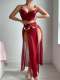 Mesh See Through Split Lingerie Three Piece Skirt Set YQ-W874