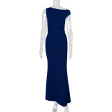 Slash Shoulder Sleeveless Maxi Dress YMYF-9545