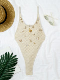 Sexy Shell Mesh Backless One Piece Swimsuit GCAY-Y103