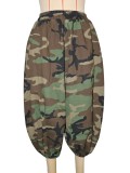 Camouflage Print Lantern Seven-Tenths Pants GXHF-2017