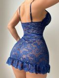 Sling Lace Mesh See Through Lingerie Dress Set YQ-W847