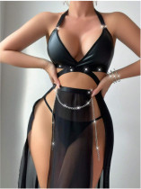 Sexy Halterneck See Through Backless Lingerie Set YQ-8249