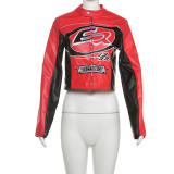 Contrast Color Embroidered Short Fashion Jacket XEF-K24C56529