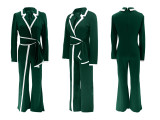 Color Block Tie Up Long Sleeve Jumpsuit SFY-2794
