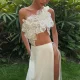 Backless Sequin-Tie Top Split Solid-Color Skirt Set XEF-K24S59873