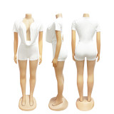 Deep V Neck Solid Color Romper SFY-829