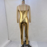 Sleeveless Wrap Chest Slim Jumpsuit GPBY-14634