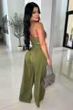 Solid Color Sling Tank Top Two Piece Pants Set GTYZ-7488