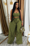 Solid Color Sling Tank Top Two Piece Pants Set GTYZ-7488