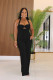 Halterneck Sleeveless Loose Straight Jumpsuit GTYZ-7537