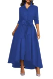 Solid Color Long Sleeve Maxi Dress SMR-12134