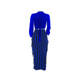 Long Sleeve Tie Up Tassel Two Piece Pants Set ZDF-31302