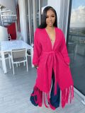 Solid Color Tassel Sweater Coats TR-1220