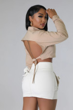 Plus Size Long Sleeve Short Blouses GHXF-HX0320