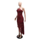 Sleeveless Sequin Irregular Maxi Dress CYA-902186