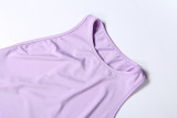 Sleeveless Solid Color Backless Mini Dress DLSF-K25D88864