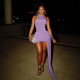 Sleeveless Solid Color Backless Mini Dress DLSF-K25D88864