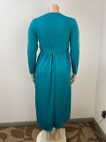 Plus Size Solid Color Tie Up Maxi Dress GAWE-6284