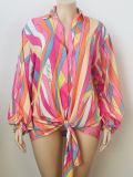 Plus Size Long Sleeve Print Shirt GAWE-5347