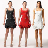 Sleeveless Hot Drill Mini Dress BY-7593
