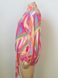 Plus Size Long Sleeve Print Shirt GAWE-5347