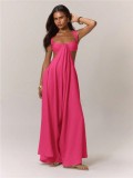 Solid Color Halterneck Tie Up Loose Jumpsuit GQLK-KG1173