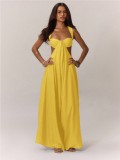 Solid Color Halterneck Tie Up Loose Jumpsuit GQLK-KG1173