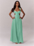 Solid Color Halterneck Tie Up Loose Jumpsuit GQLK-KG1173