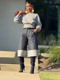 O Neck Long Sleeve Short Sweatshirts GYLN-0312