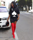 Plus Size Poker-Printed Short-Sleeve Mini Dress GQLK-KG153