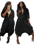 Plus Size Solid Color Loose Wide Leg Jumpsuit QYMF-3030