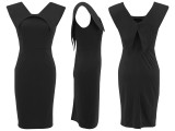 Square Neck Solid Color Split Midi Dress QYMF-3228
