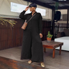 Plus Size Solid Color Loose Wide Leg Jumpsuit GQLK-KG1169