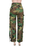 Fashion Casual Camo Print Pocket Straight Leg Pants SH-391420