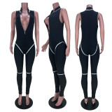 Sexy Sleeveless Zipper Jumpsuit MDF-5300