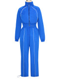 Contrast Color Lines Sport Two Piece Pants Set SH-391427